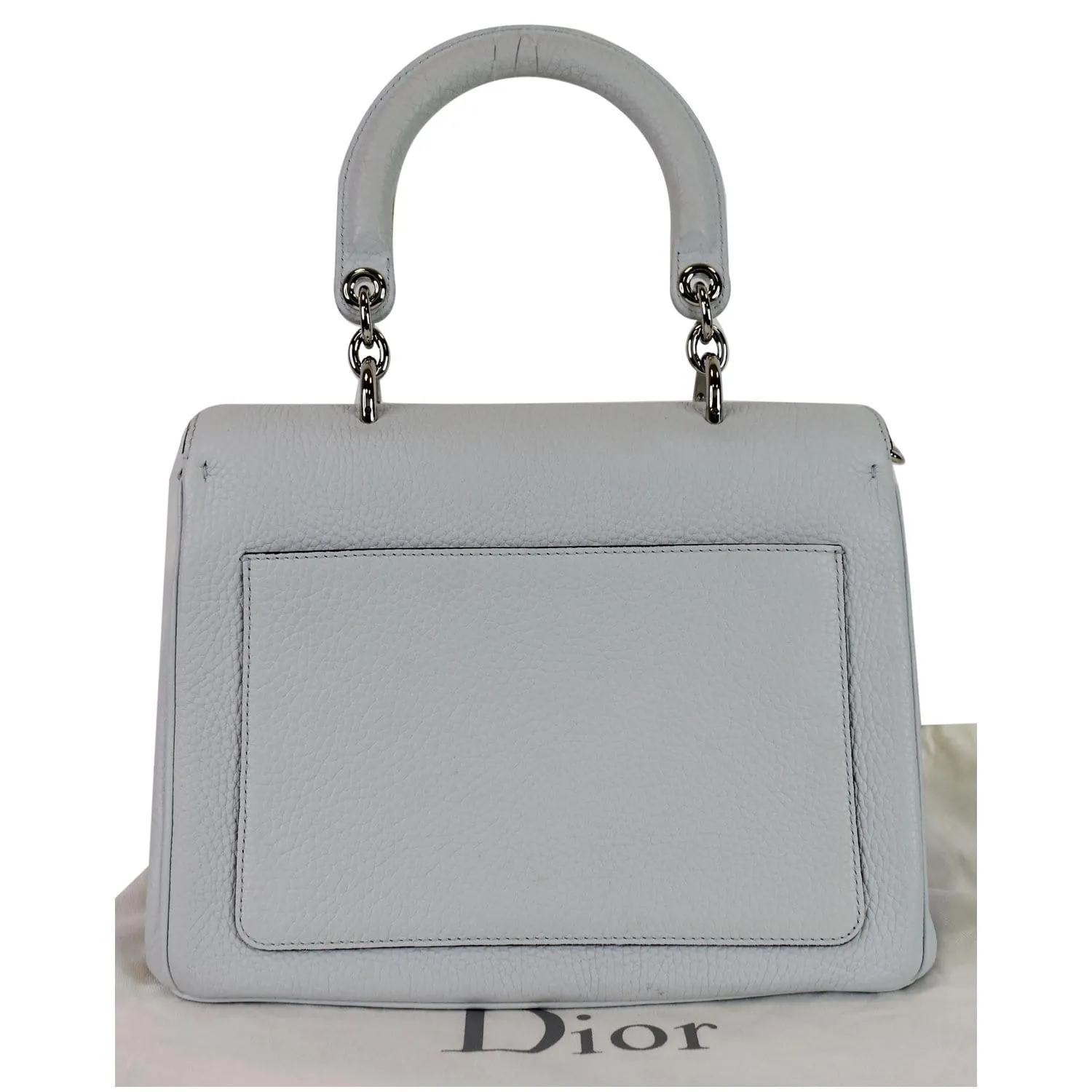 CHRISTIAN DIOR Be Dior Small Leather Flap Shoulder Bag Grey