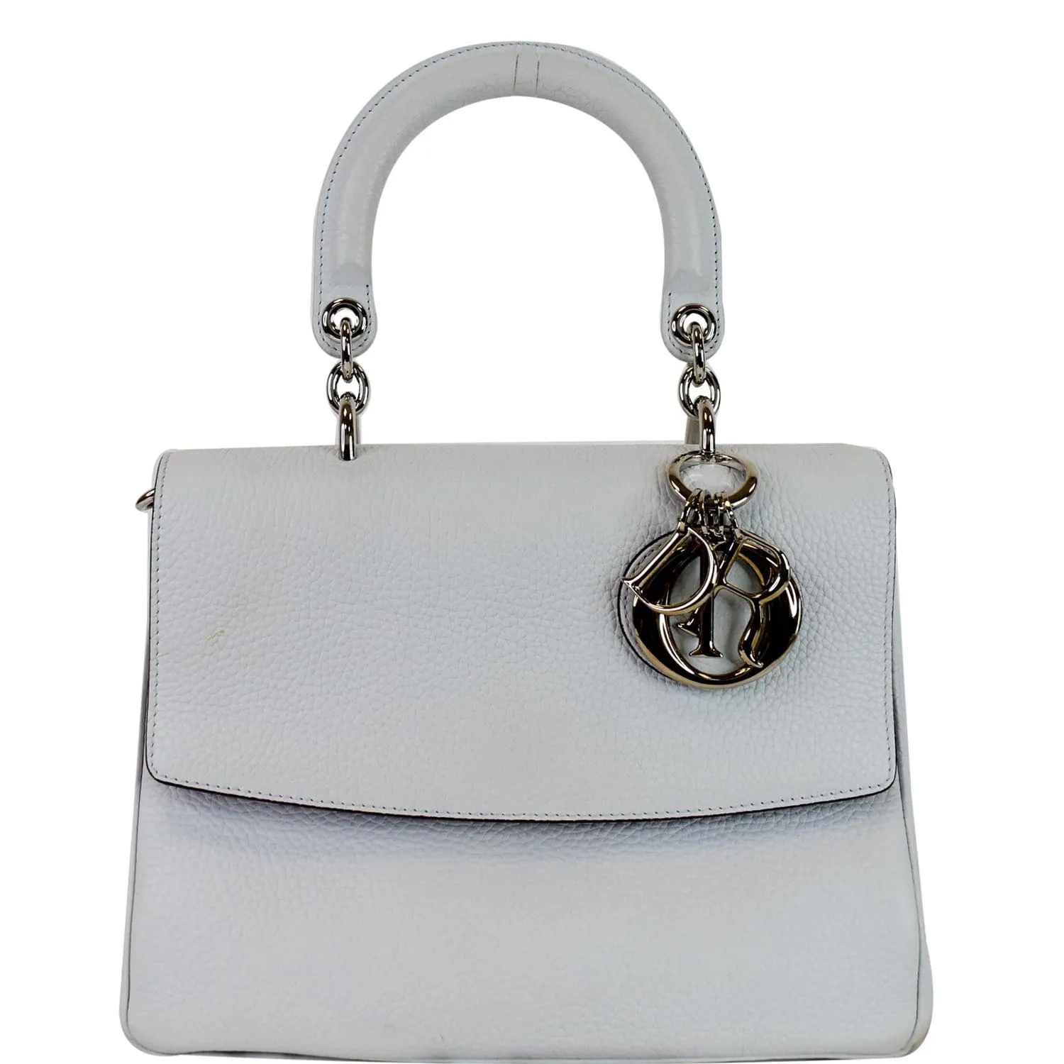 CHRISTIAN DIOR Be Dior Small Leather Flap Shoulder Bag Grey