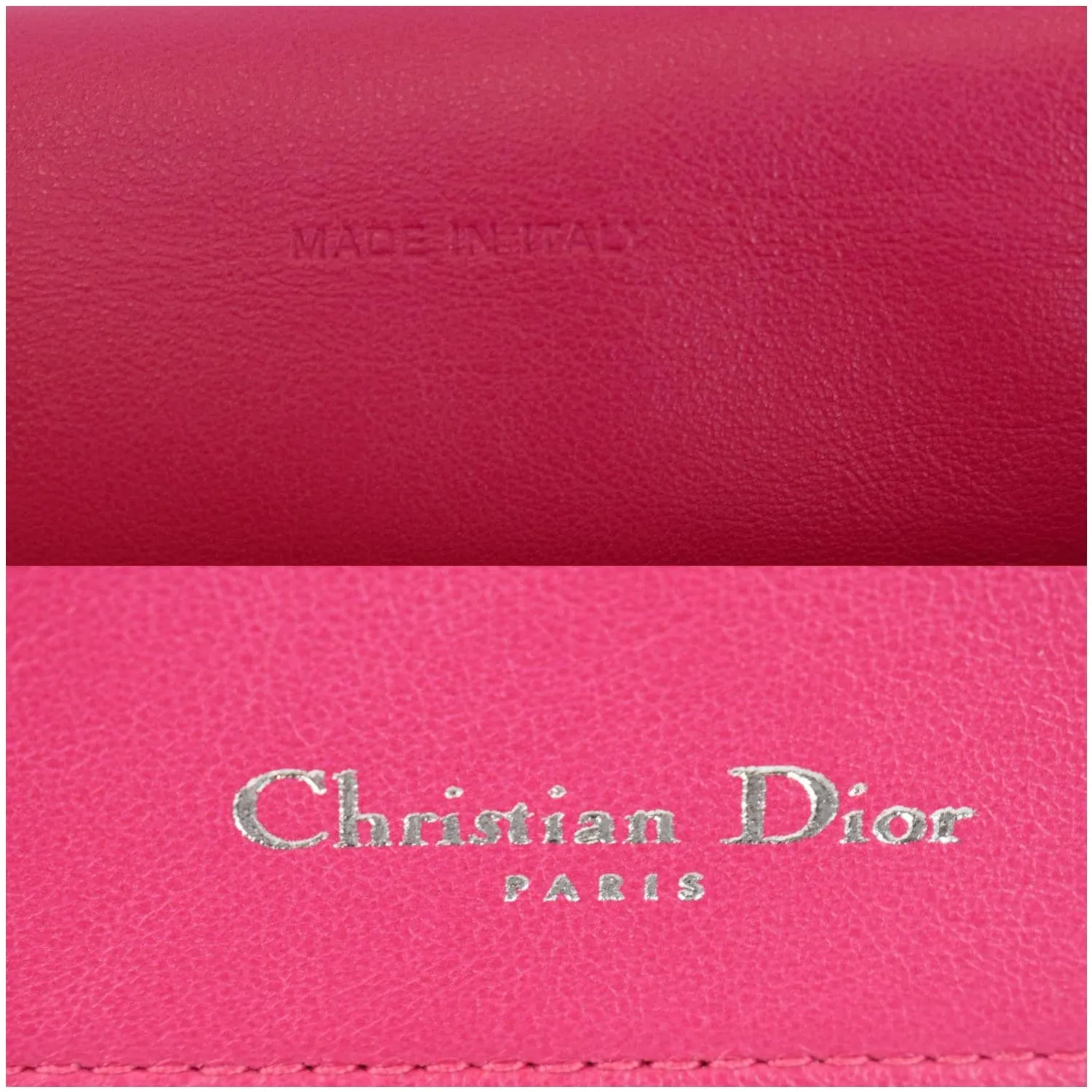 CHRISTIAN DIOR Be Dior Small Leather Flap Shoulder Bag Grey