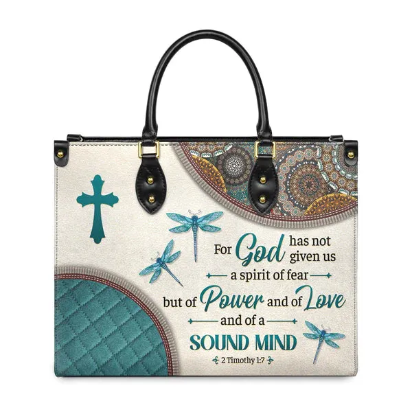 Christianart Designer Handbags, For God Has Not Given Us A Spirit Of Fear 2 Timothy 1 7 Dragonfly Mandala, Personalized Gifts, Gifts for Women.