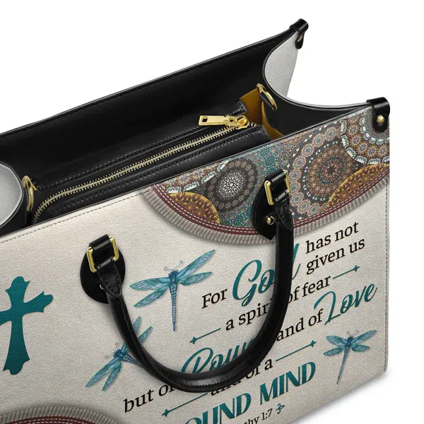 Christianart Designer Handbags, For God Has Not Given Us A Spirit Of Fear 2 Timothy 1 7 Dragonfly Mandala, Personalized Gifts, Gifts for Women.