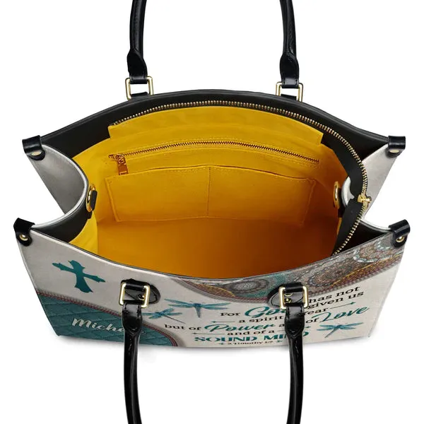Christianart Designer Handbags, For God Has Not Given Us A Spirit Of Fear 2 Timothy 1 7 Dragonfly Mandala, Personalized Gifts, Gifts for Women.