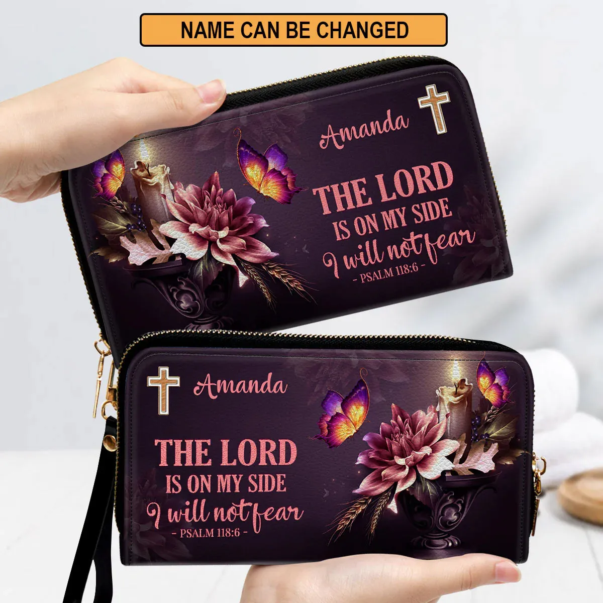 Christianart Designer Handbags, The Lord Is On My Side I Will Not Fear Psalm 118:6, Personalized Gifts, Gifts for Women.