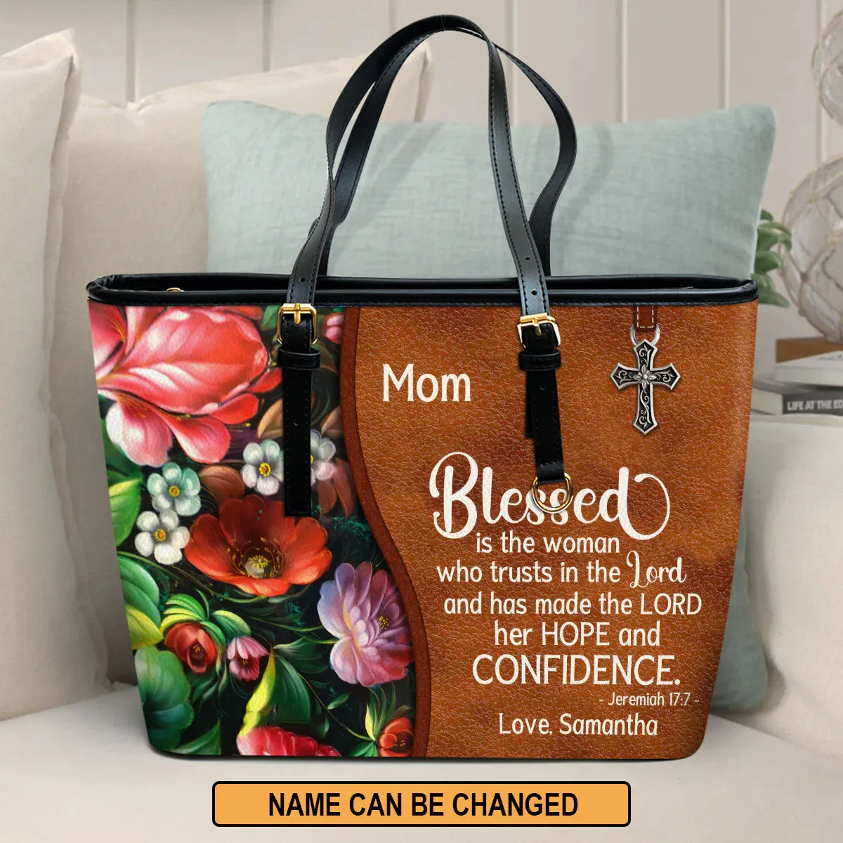 Christianart Handbag, Blessed Is The Woman Who Trusts In The Lord, Personalized Gifts, Gifts for Women.