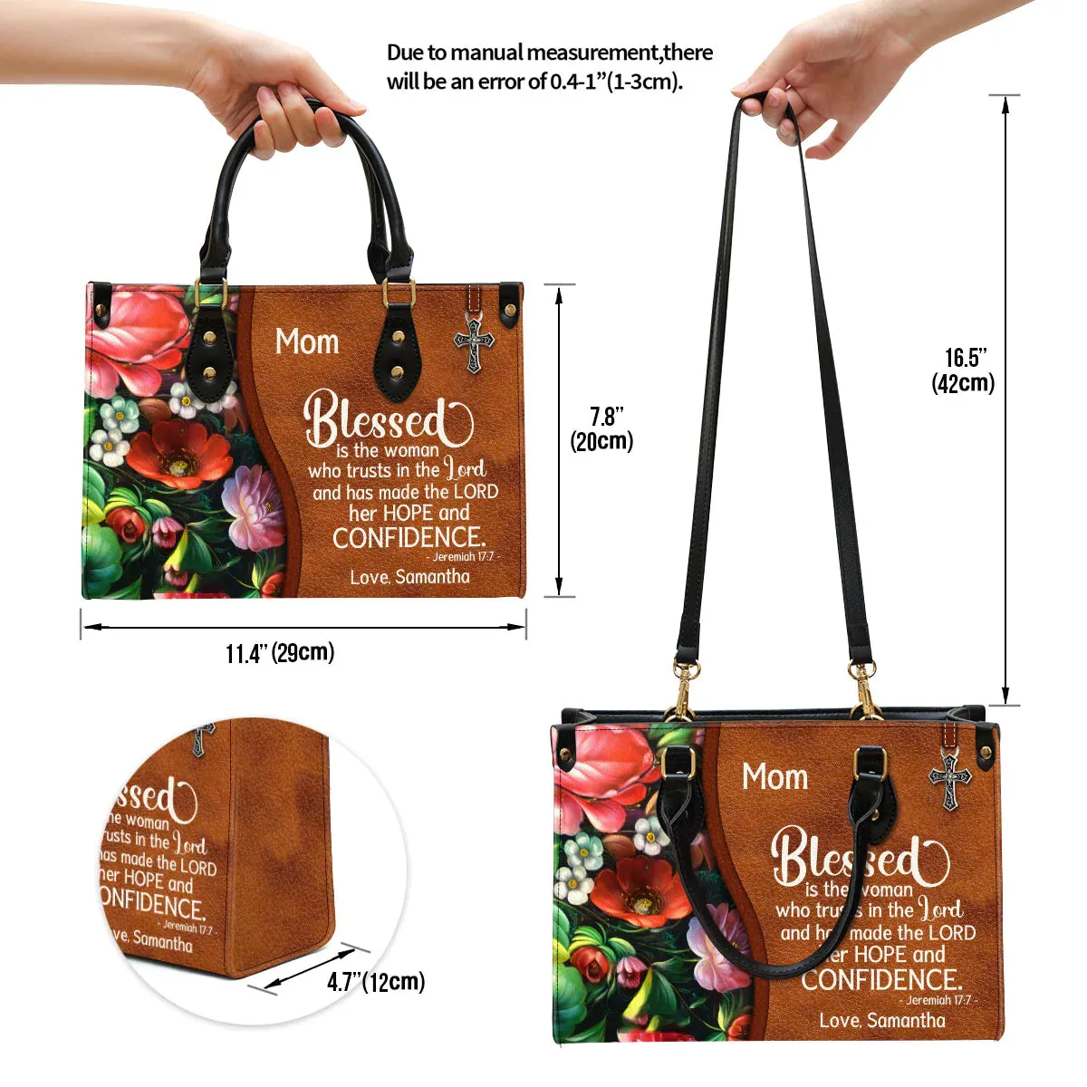 Christianart Handbag, Blessed Is The Woman Who Trusts In The Lord, Personalized Gifts, Gifts for Women.