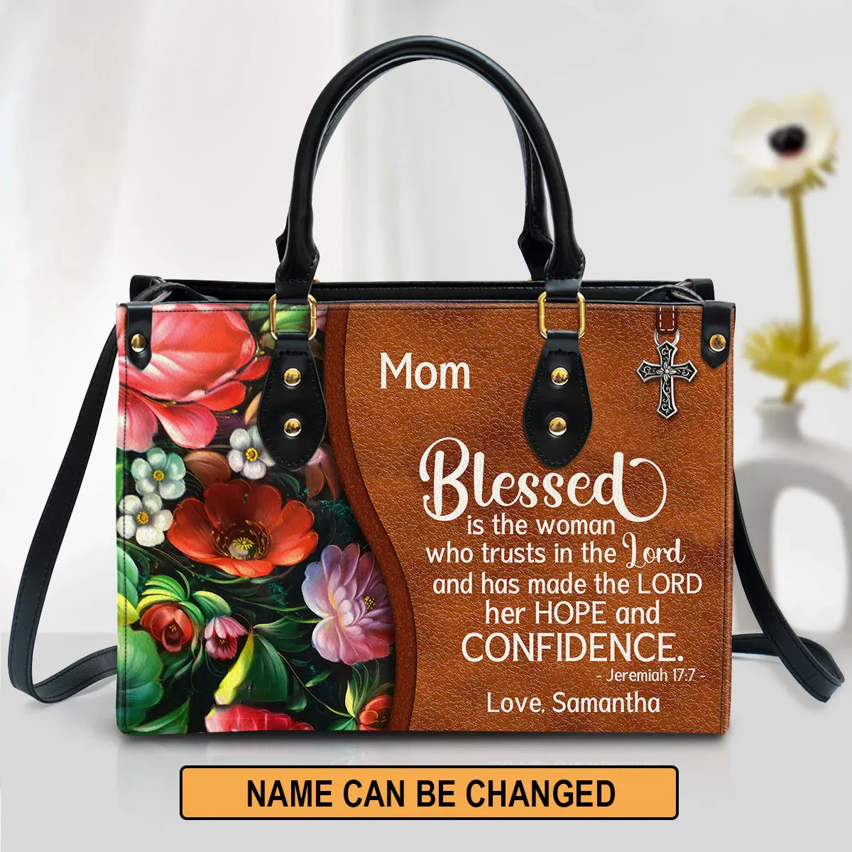 Christianart Handbag, Blessed Is The Woman Who Trusts In The Lord, Personalized Gifts, Gifts for Women.