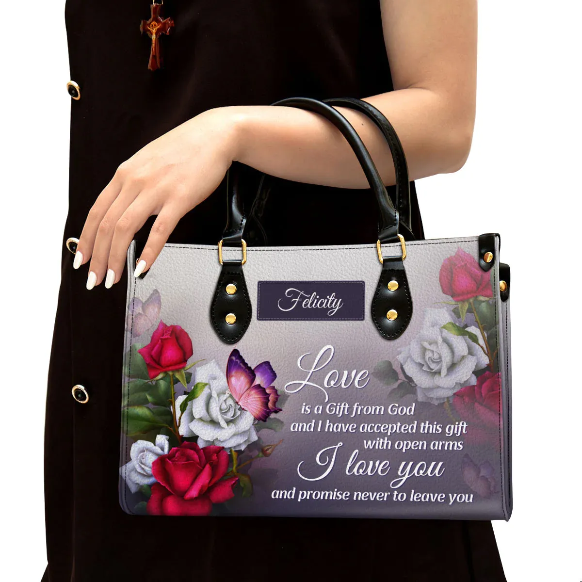 Christianart Handbag, Love Is A Gift From God, Personalized Gifts, Gifts for Women, Christmas Gift.