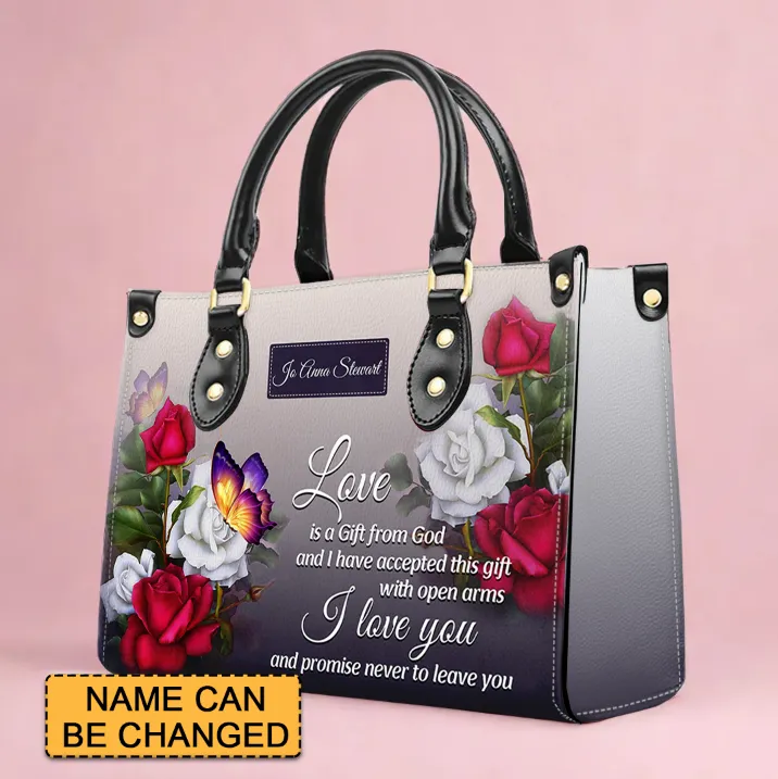 Christianart Handbag, Love Is A Gift From God, Personalized Gifts, Gifts for Women, Christmas Gift.