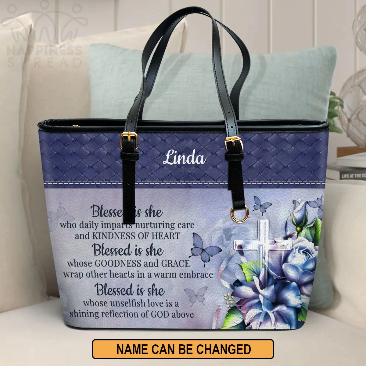 Christianart Handbag, Personalized Hand Bag, Blessed Is She Who Daily Imparts Nurturing Care And Kindness Of Heart, Personalized Gifts, Gifts for Women.