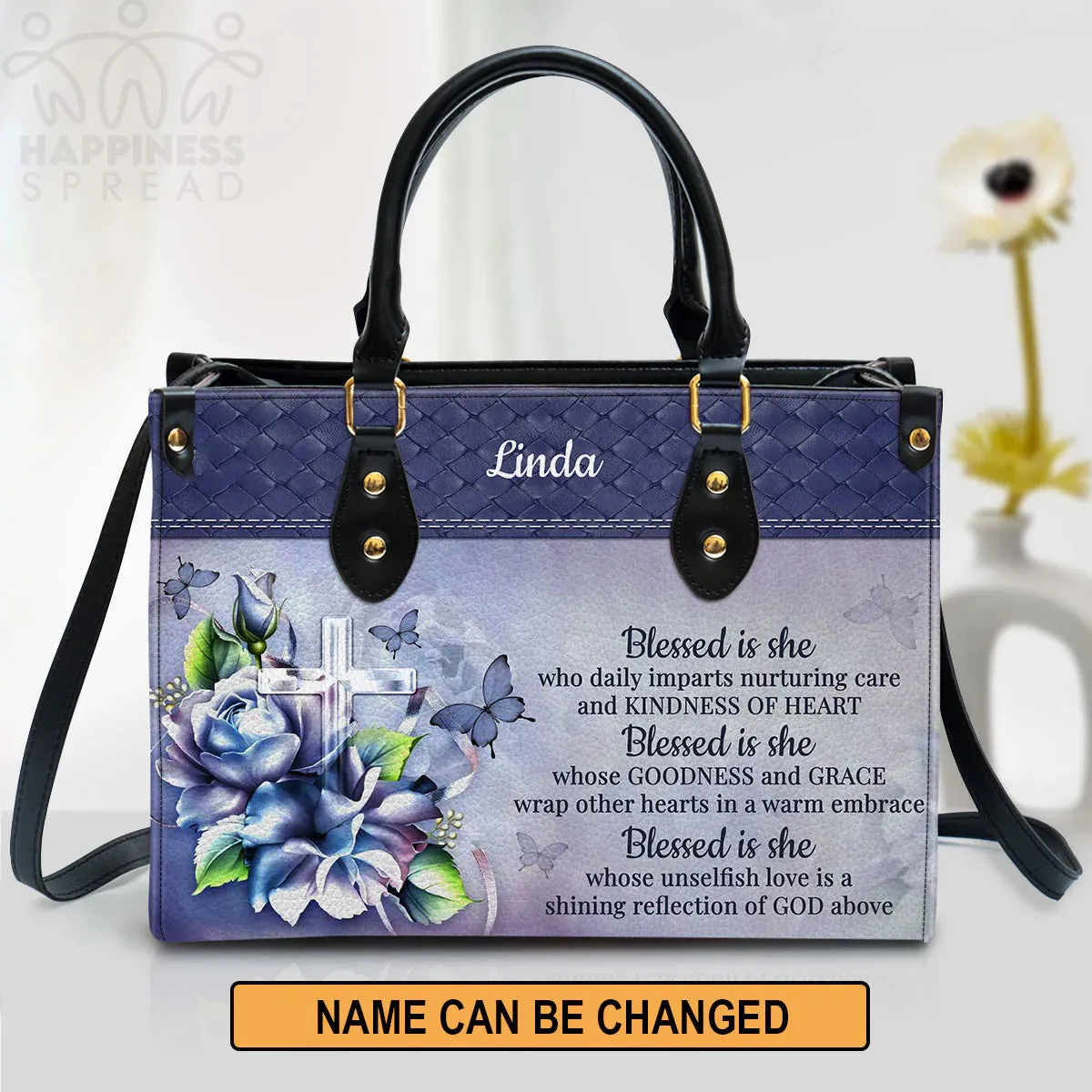 Christianart Handbag, Personalized Hand Bag, Blessed Is She Who Daily Imparts Nurturing Care And Kindness Of Heart, Personalized Gifts, Gifts for Women.