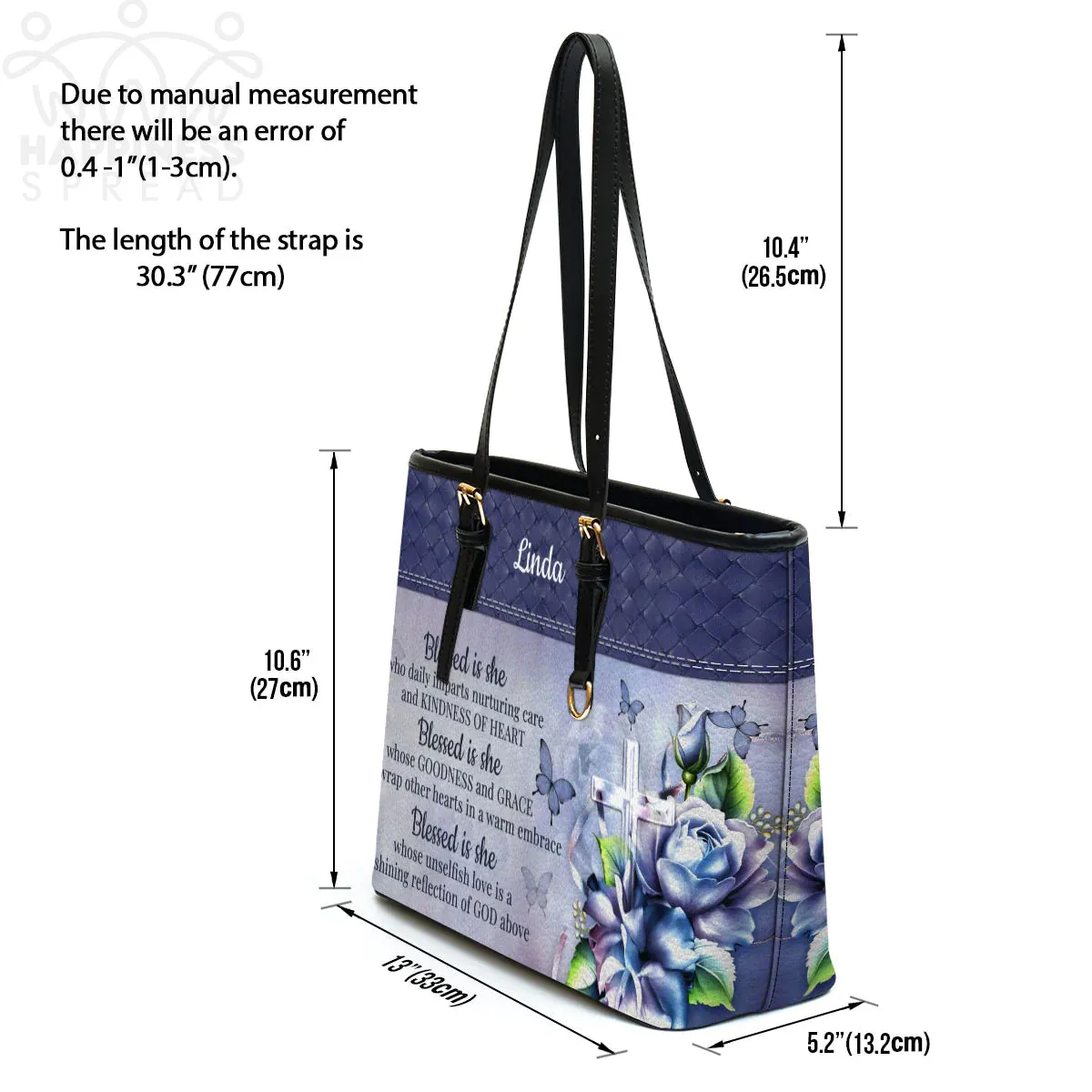 Christianart Handbag, Personalized Hand Bag, Blessed Is She Who Daily Imparts Nurturing Care And Kindness Of Heart, Personalized Gifts, Gifts for Women.