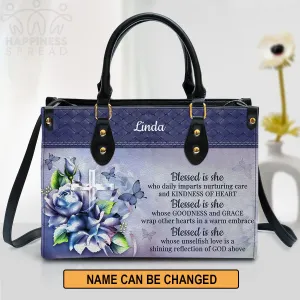 Christianart Handbag, Personalized Hand Bag, Blessed Is She Who Daily Imparts Nurturing Care And Kindness Of Heart, Personalized Gifts, Gifts for Women.