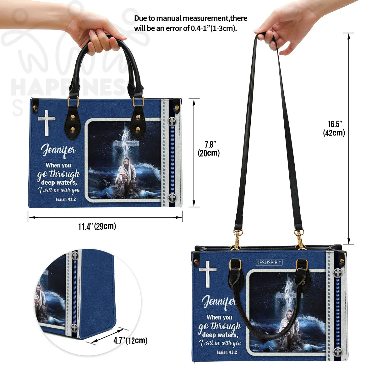 Christianart Handbag, Personalized Hand Bag, I Will Be With You, Personalized Gifts, Gifts for Women.