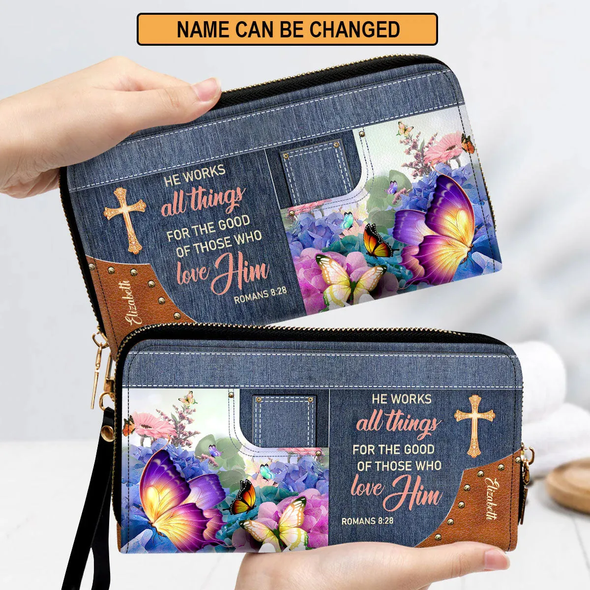 Christianartbag Handbag, He Works All Things For The Good Of Those Who Love Him Romans 8:28, Personalized Gifts, Gifts for Women, Christmas Gift.