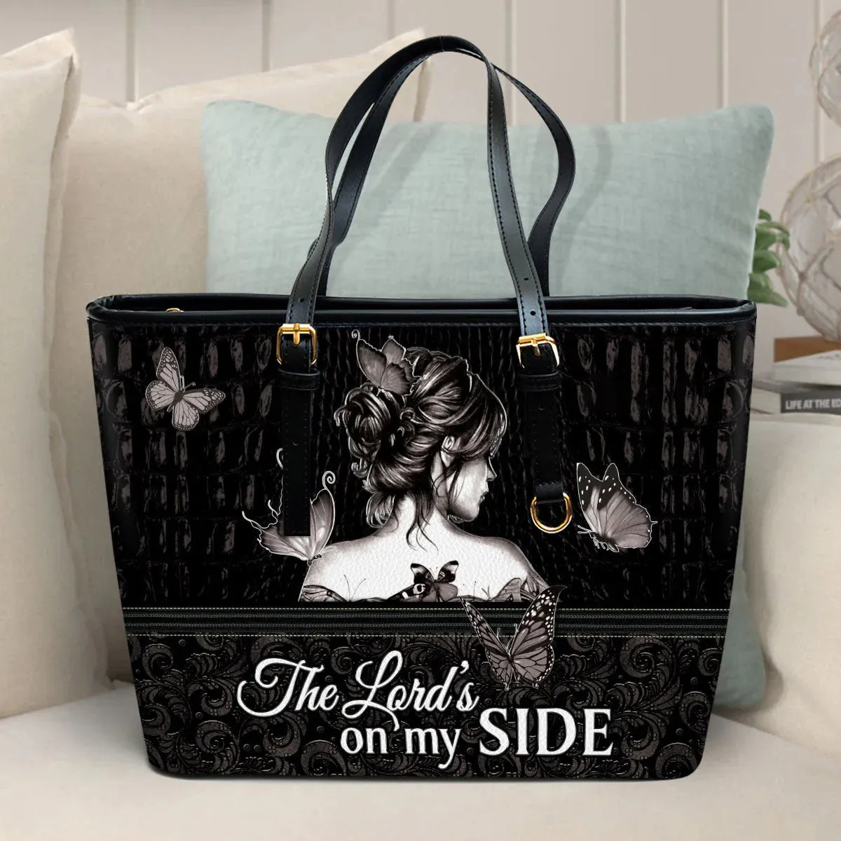Christianartbag Handbag, The Lord‘s On My Side Butterfly, Personalized Gifts, Gifts for Women, Christmas Gift.