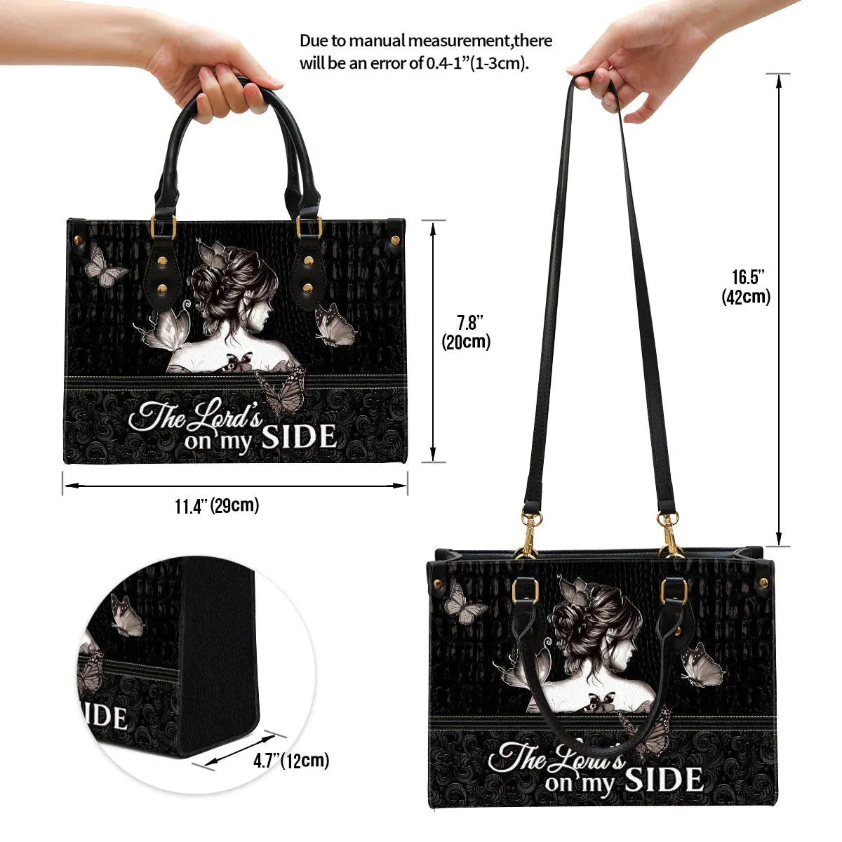 Christianartbag Handbag, The Lord‘s On My Side Butterfly, Personalized Gifts, Gifts for Women, Christmas Gift.