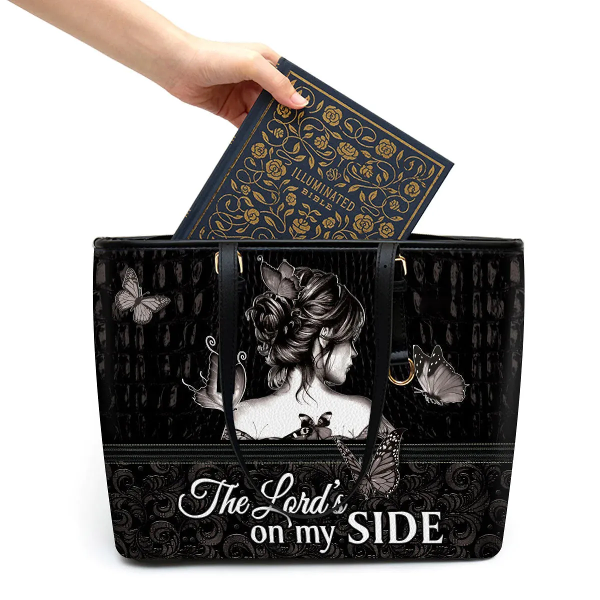 Christianartbag Handbag, The Lord‘s On My Side Butterfly, Personalized Gifts, Gifts for Women, Christmas Gift.