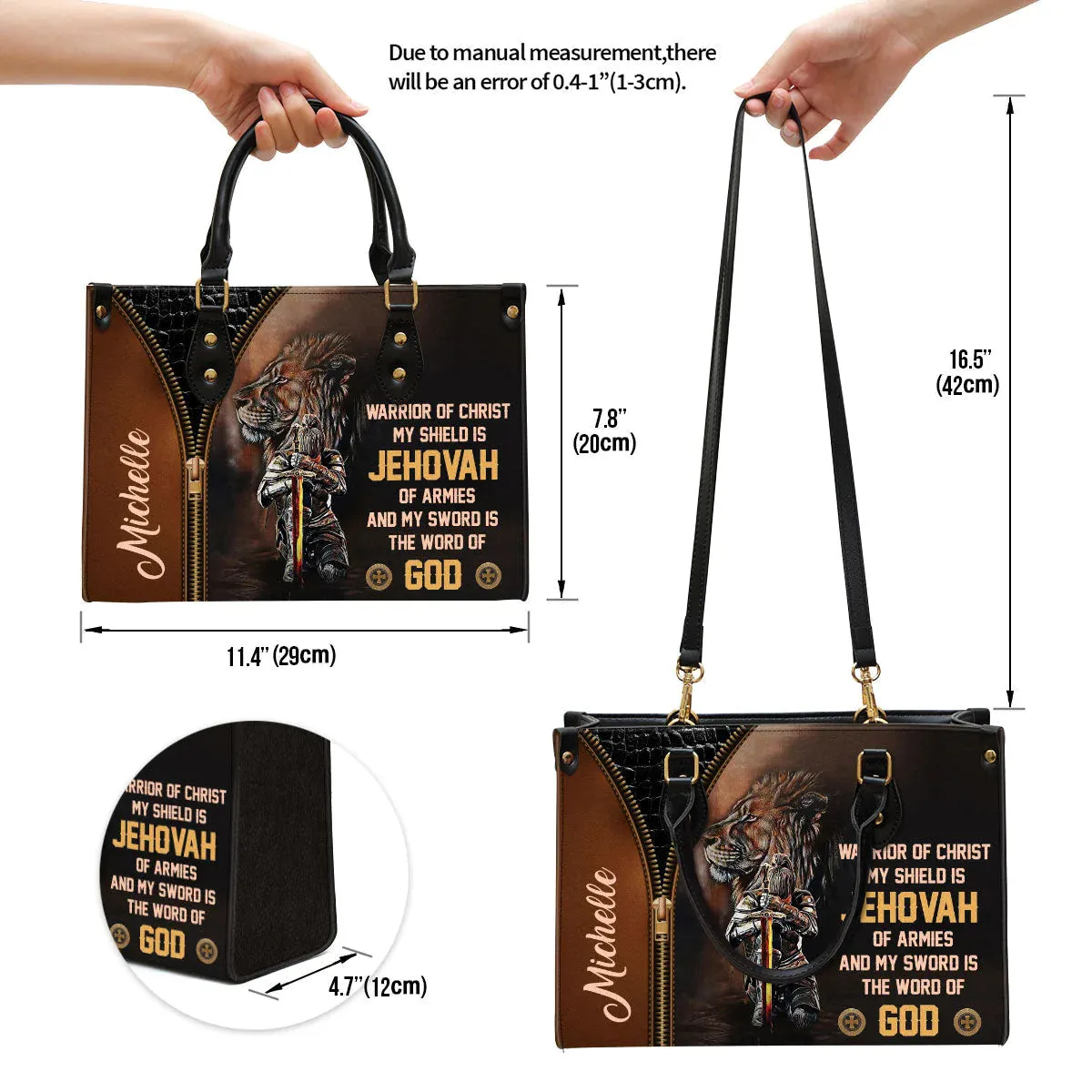 Christianartbag Handbag, Warrior Of Christ Beautiful, Personalized Gifts, Gifts for Women, Christmas Gift.