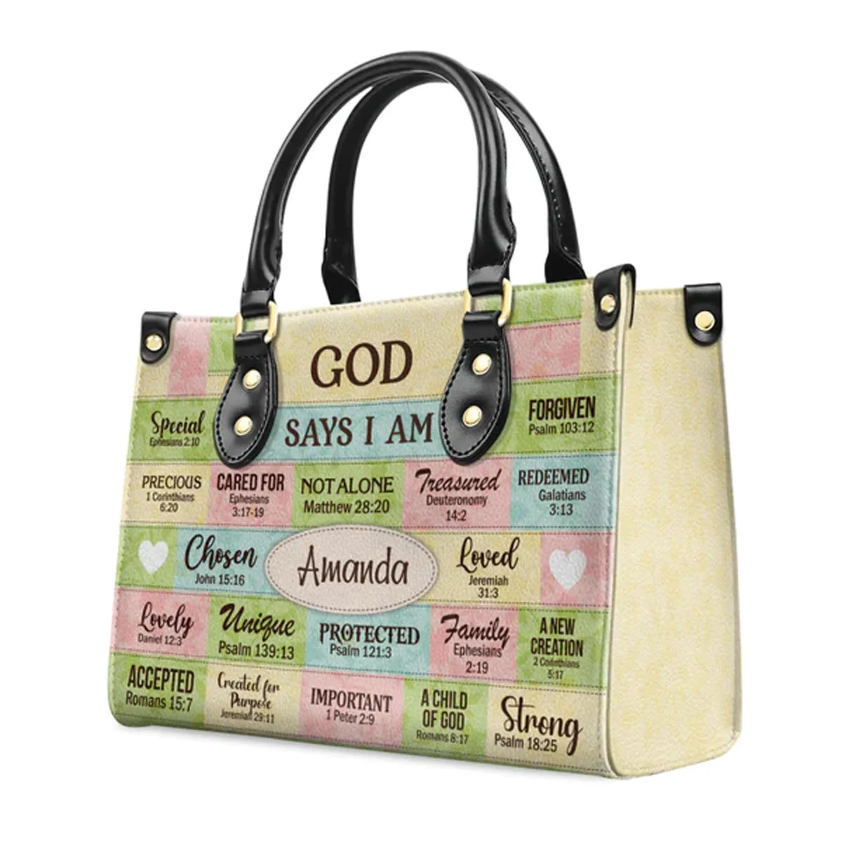 Christianartbag Handbags, God Says I Am Leather Bags, Personalized Bags, Gifts for Women, Christmas Gift, CABLTB02300723.