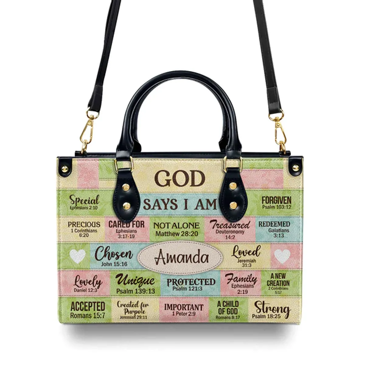 Christianartbag Handbags, God Says I Am Leather Bags, Personalized Bags, Gifts for Women, Christmas Gift, CABLTB02300723.