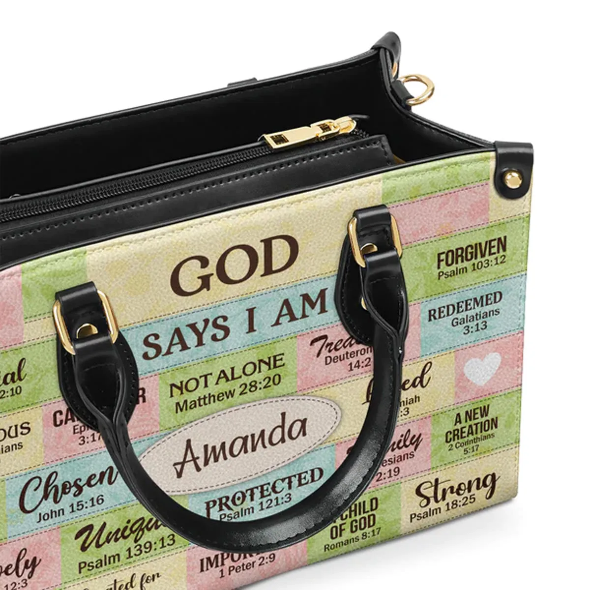 Christianartbag Handbags, God Says I Am Leather Bags, Personalized Bags, Gifts for Women, Christmas Gift, CABLTB02300723.