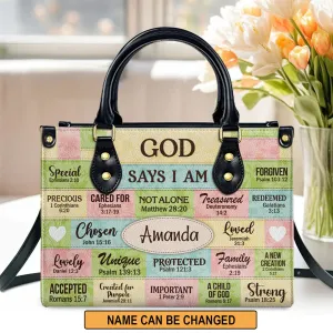 Christianartbag Handbags, God Says I Am Leather Bags, Personalized Bags, Gifts for Women, Christmas Gift, CABLTB02300723.