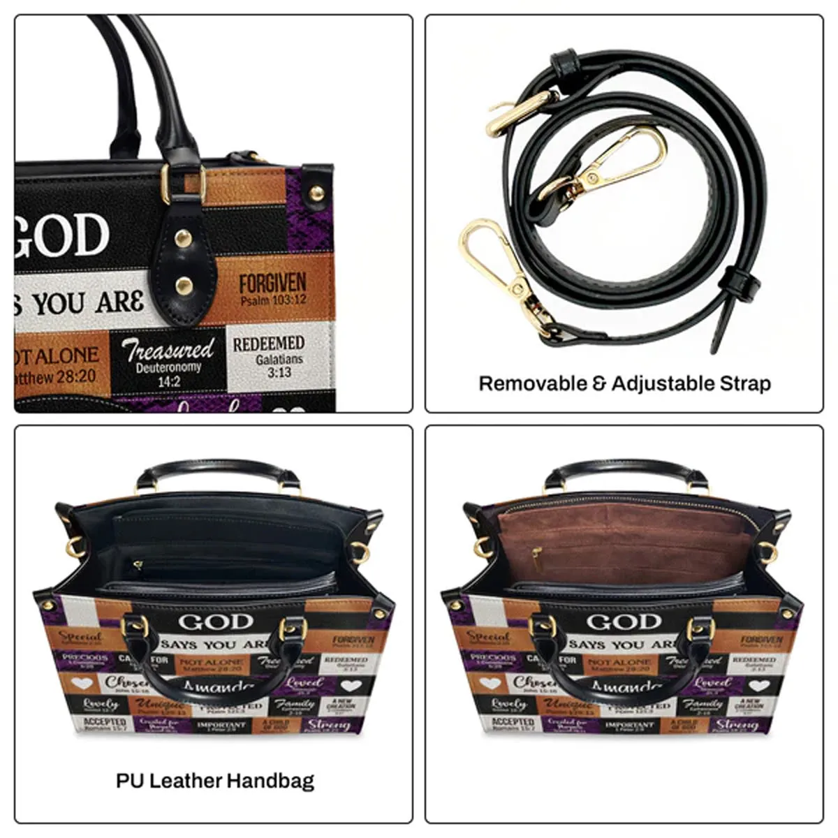 Christianartbag Handbags, God Says You Are Leather Bags, Personalized Bags, Gifts for Women, Christmas Gift, CABLTB04300723.