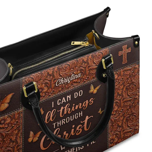 Christianartbag Handbags, I Can Do All Things Through Christ Philippians 4 13 Leather Handbag, Handbag Design, Personalized Leather Handbag, Gifts for Women, CABLTB01271123.