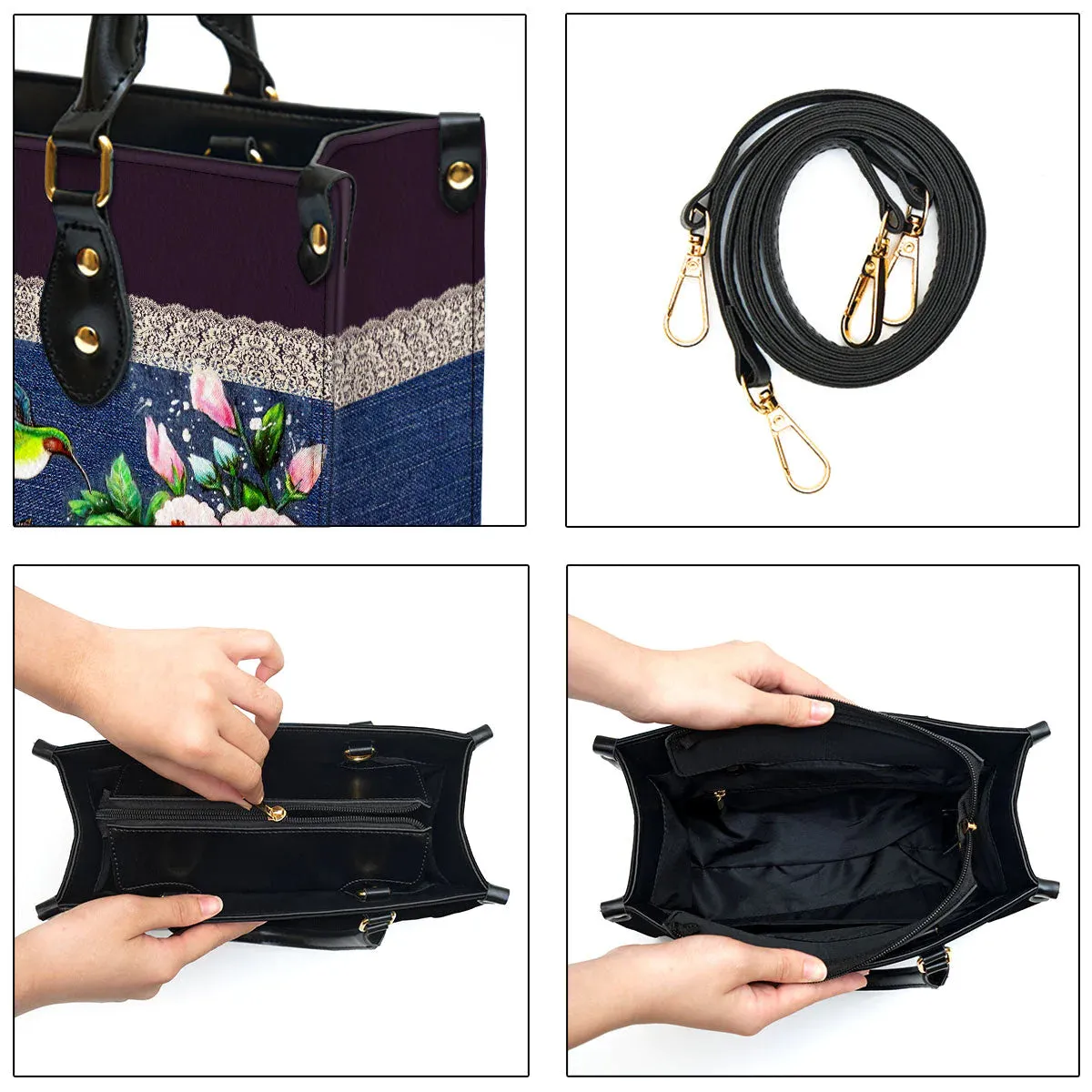 Christianartbag Handbags, Thank You God Not Only For Today But For Everyday Flower And Humming Bird Leather Bags, Personalized Bags, Gifts for Women, Christmas Gift, CABLTB01300723.
