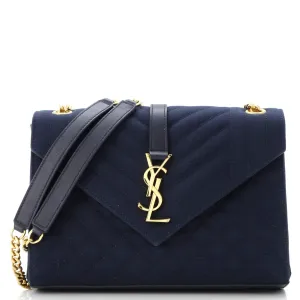 Classic Monogram Envelope Satchel Mixed Matelasse Canvas Medium