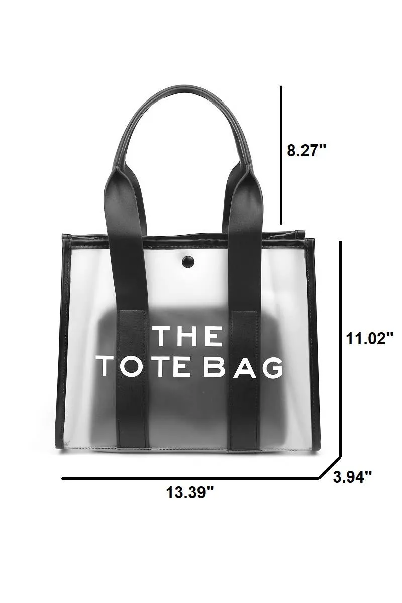 Clear Large The Tote Bag & Pouch 2 Pc Set