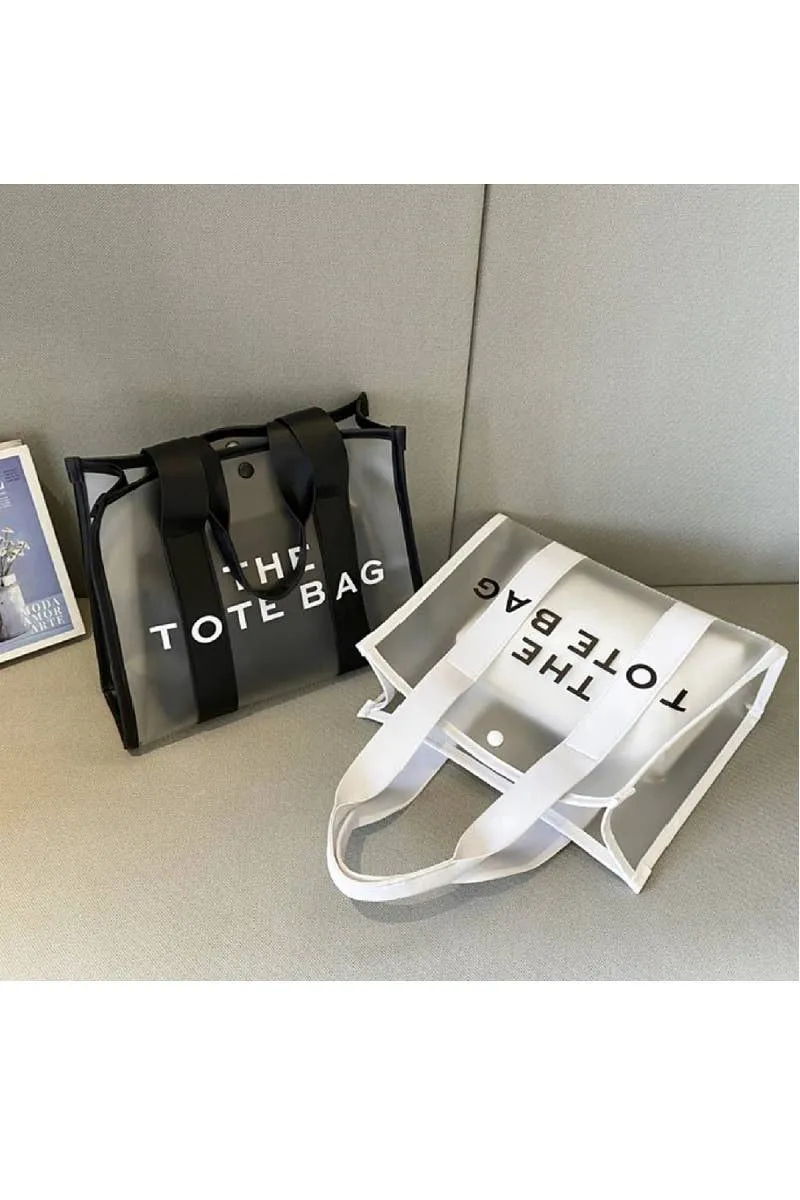 Clear Large The Tote Bag & Pouch 2 Pc Set
