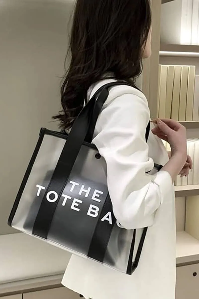 Clear Large The Tote Bag & Pouch 2 Pc Set