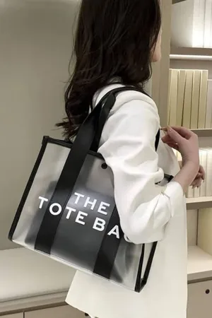 Clear Large The Tote Bag & Pouch 2 Pc Set