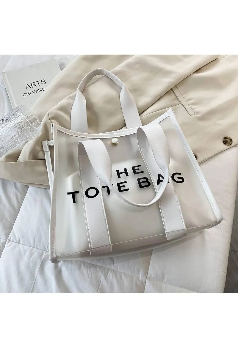 Clear Large The Tote Bag & Pouch 2 Pc Set