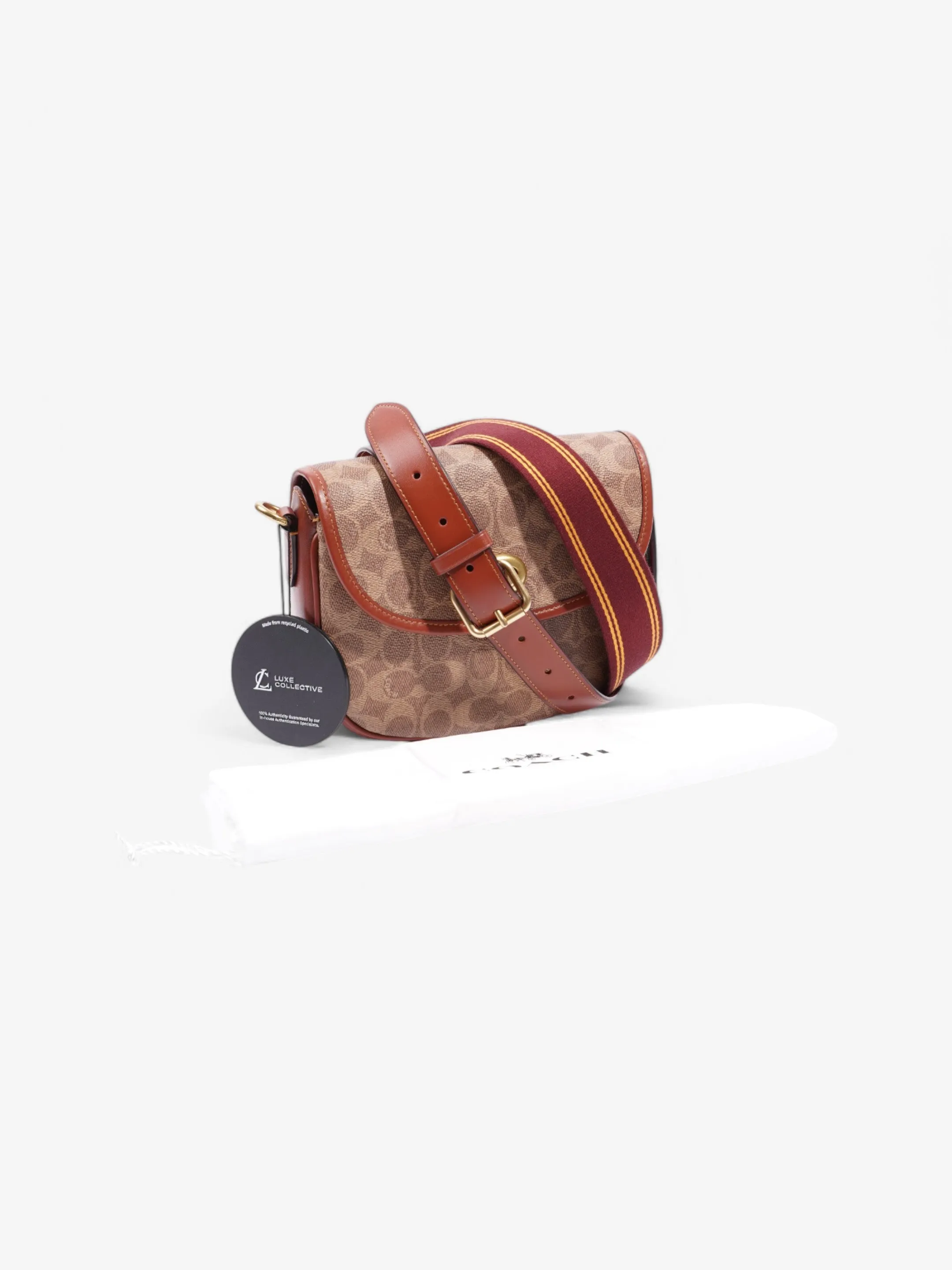 Coach Coach Willow Saddle Handbag Brown / Red Coated Canvas