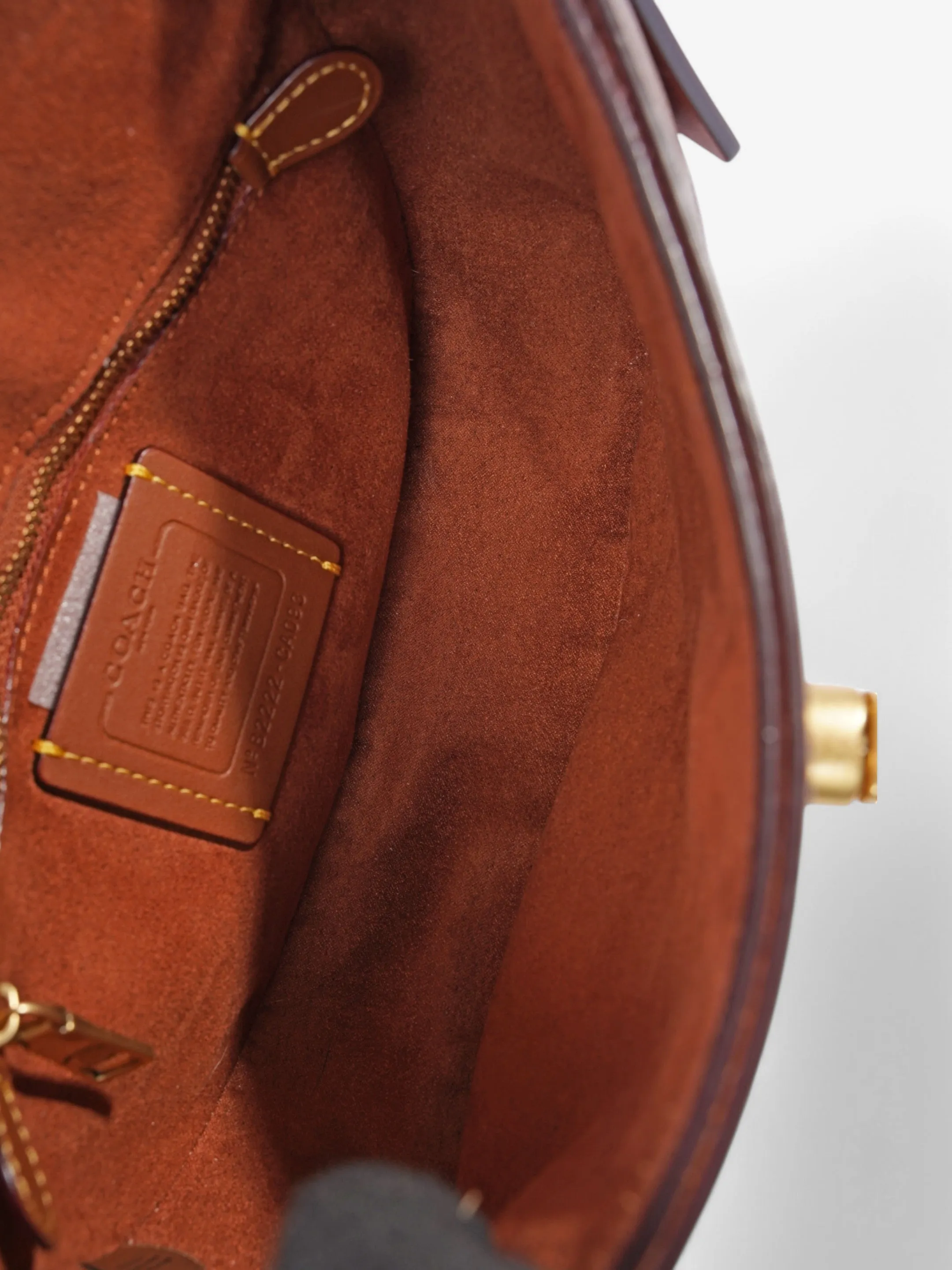 Coach Coach Willow Saddle Handbag Brown / Red Coated Canvas