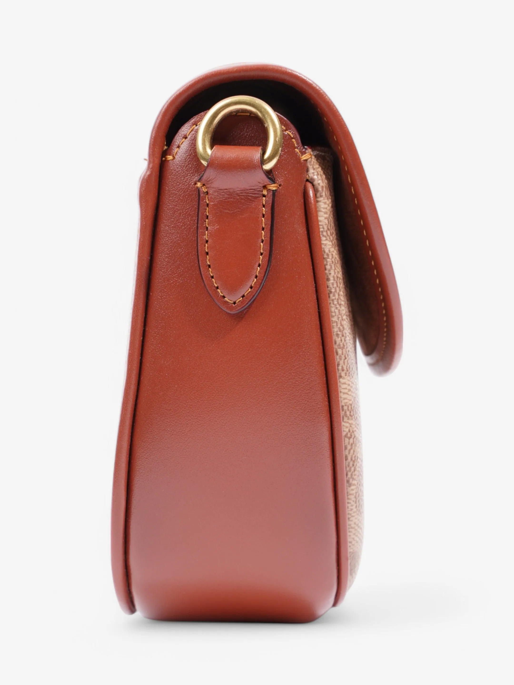 Coach Coach Willow Saddle Handbag Brown / Red Coated Canvas