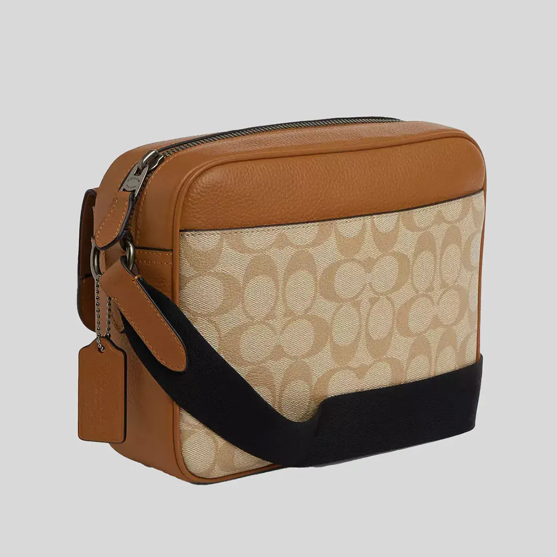 COACH Hudson Crossbody Bag In Colorblock Signature Canvas Light Saddle Multi RS-CR339