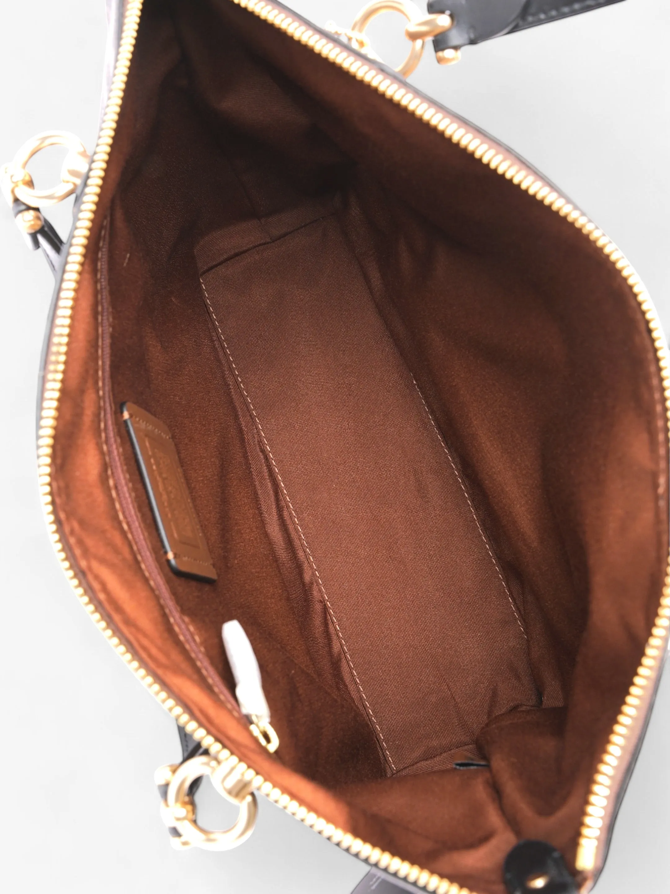 Coach Kacey Satchel Light Brown / Dark Brown Canvas