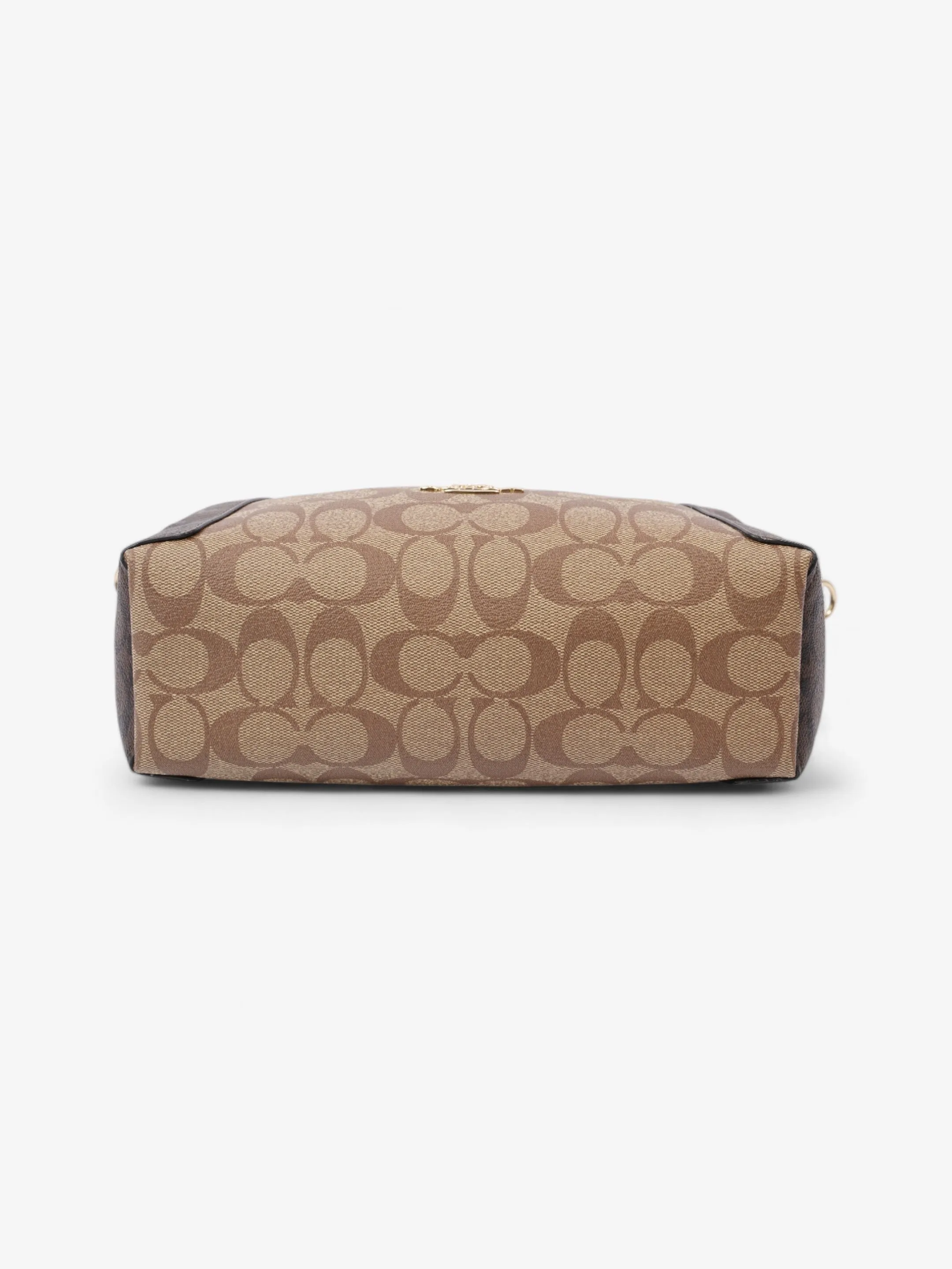 Coach Kacey Satchel Light Brown / Dark Brown Canvas