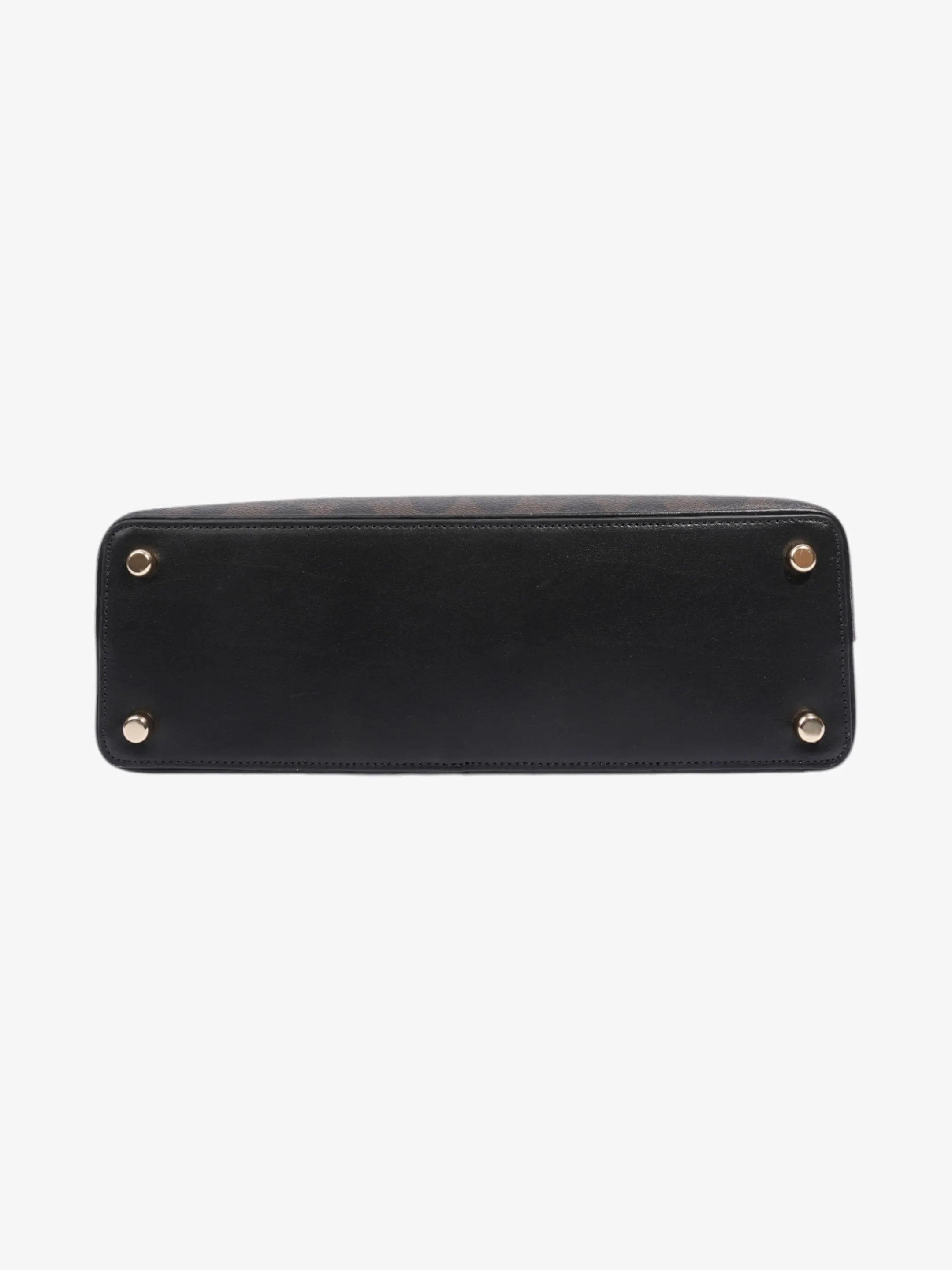 Coach Katy Dome Satchel Brown / Black Canvas