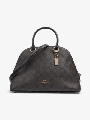 Coach Katy Dome Satchel Brown / Black Canvas