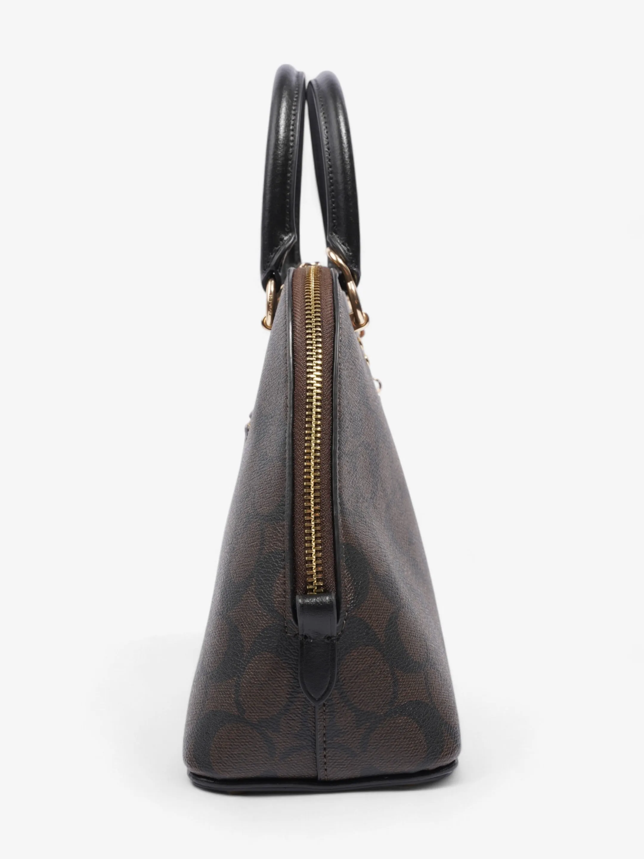 Coach Katy Dome Satchel Brown / Black Canvas