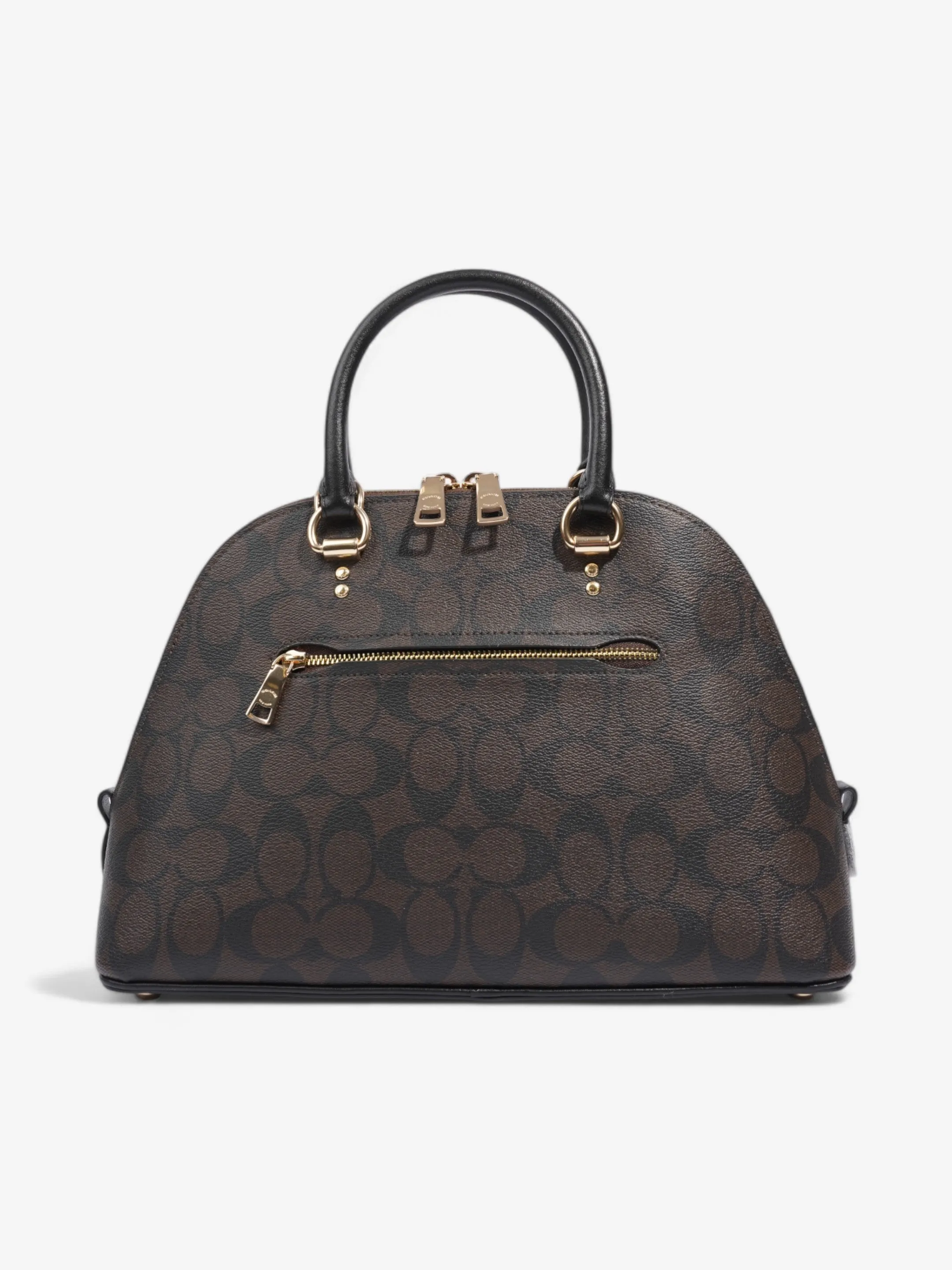 Coach Katy Dome Satchel Brown / Black Canvas