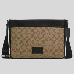 COACH Men's District Signature Canvas Crossbody Bag Khaki/Black RS-CH078