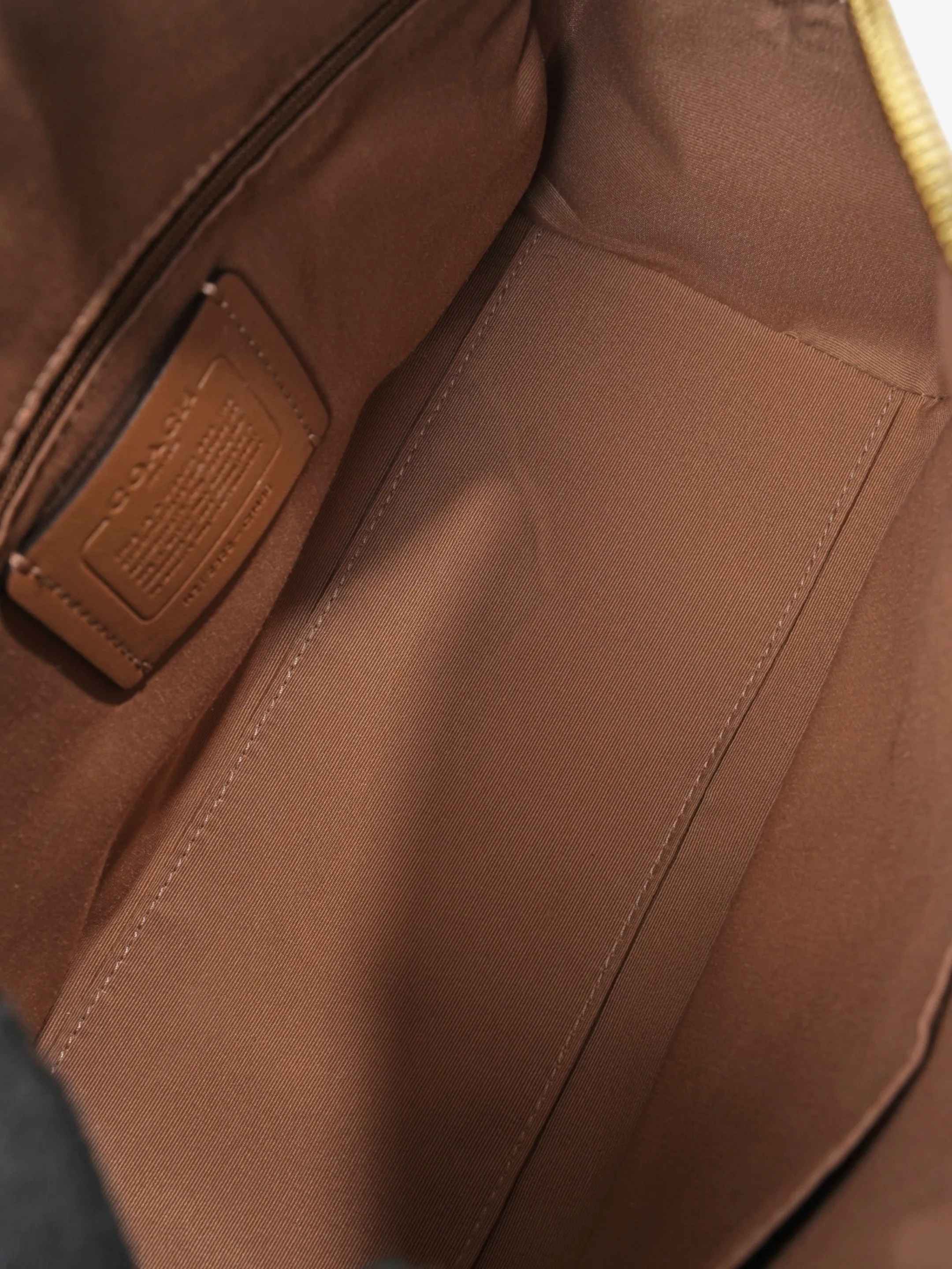 Coach Rowan Satchel Bag  Beige  / Brown Coated Canvas