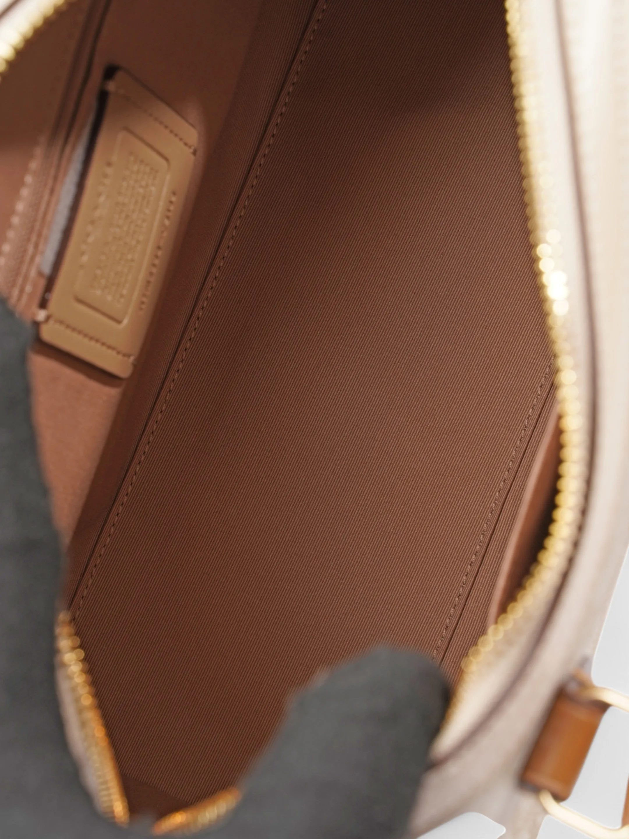 Coach Rowan Satchel Beige Coated Canvas