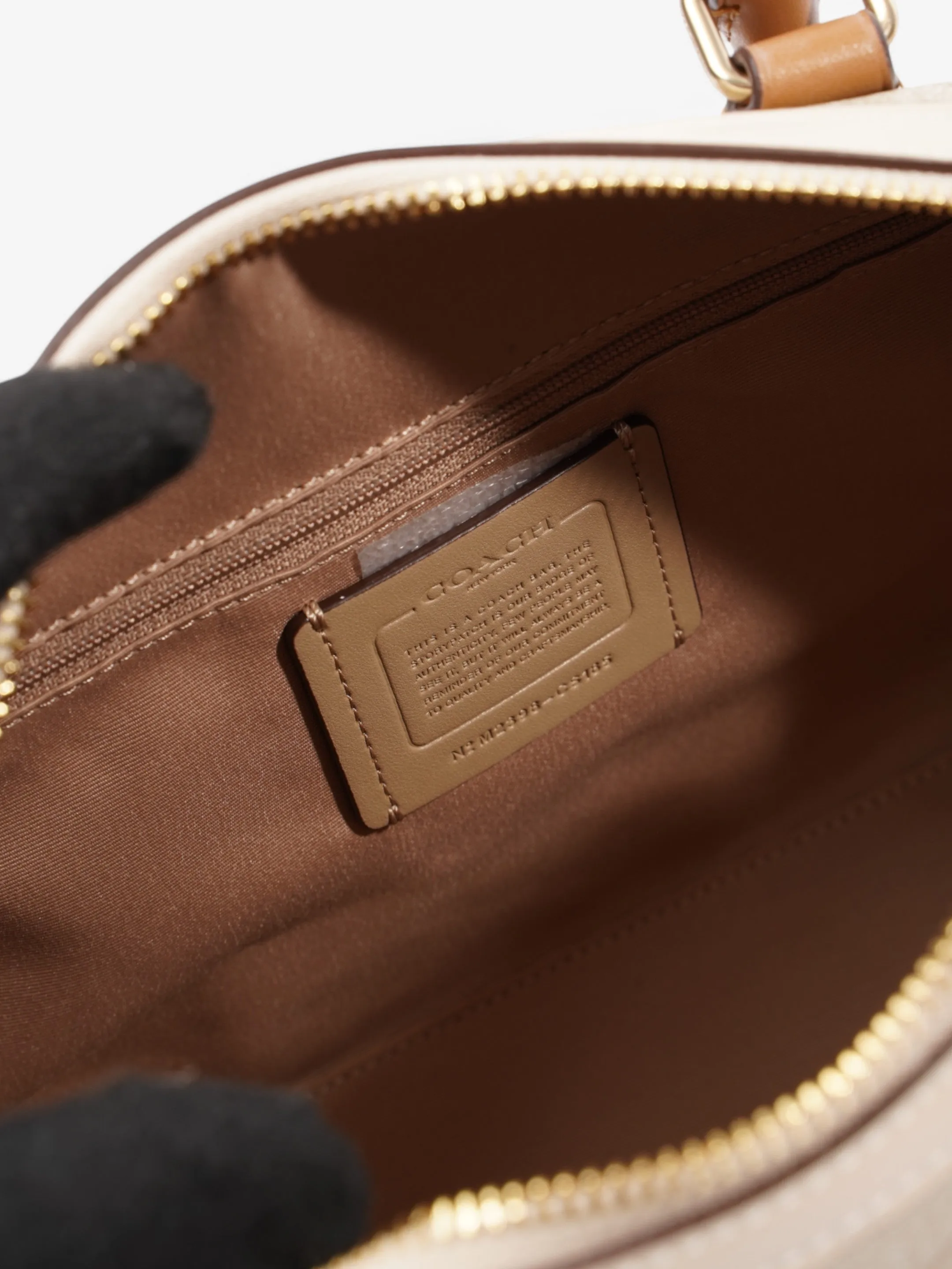 Coach Rowan Satchel Beige Coated Canvas