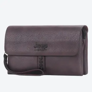 Compact Leather Multi-Pocket Clutch Bags